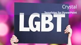  Presentation with lgbt - Beautiful theme featuring lgbt card with pink bokeh backdrop and a  colored foreground