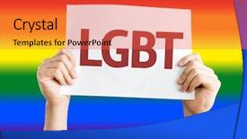  Presentation with lgbt community - PPT theme having lgbt card with rainbow flag background and a red colored foreground