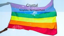  Presentation with lgbt - Cool new slide set with lgbt flag blown backdrop and a light blue colored foreground