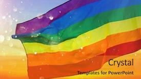  Presentation with lgbt - Presentation consisting of lgbt flag blown background and a gold colored foreground