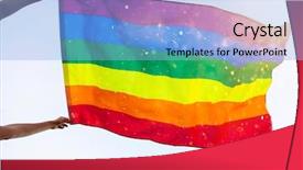  Presentation with lgbt - Beautiful presentation design featuring lgbt flag blown backdrop and a light blue colored foreground