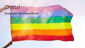  Presentation with lgbt - Presentation design having lgbt flag blown background and a lemonade colored foreground