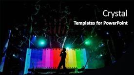  Presentation with lgbt community - Slide set with lgbt-flag-on-stage-lgbt background and a black colored foreground