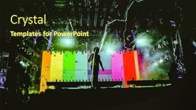  Presentation with lgbt community - Presentation design with lgbt-flag-on-stage-lgbt background and a wine colored foreground