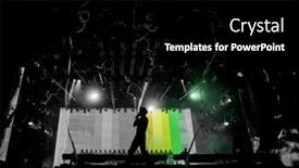  Presentation with lgbt community - Slide deck featuring lgbt-flag-on-stage-lgbt background and a black colored foreground