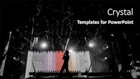  Presentation with lgbt community - PPT theme enhanced with lgbt-flag-on-stage-lgbt background and a black colored foreground