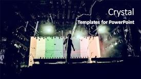  Presentation with lgbt community - Theme with lgbt-flag-on-stage-lgbt background and a navy blue colored foreground