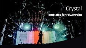  Presentation with lgbt community - PPT theme having lgbt-flag-on-stage-lgbt background and a black colored foreground