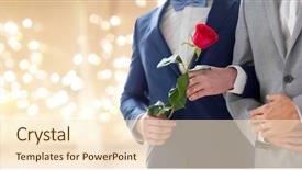  Presentation with flower wedding - Cool new presentation with lgbt homosexuality same-sex marriage backdrop and a cream colored foreground