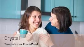  Presentation with lgbt - Audience pleasing theme consisting of lgbt-lesbian-happy-couple-having backdrop and a lemonade colored foreground