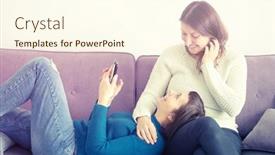  Presentation with lgbt - Presentation design having lgbt-lesbian-happy-couple-sitting background and a cream colored foreground