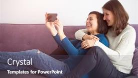  Presentation with lgbt - Amazing slide set having lgbt-lesbian-happy-couple-sitting backdrop and a dark gray colored foreground