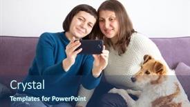  Presentation with lgbt - PPT theme enhanced with lgbt-lesbian-happy-couple-sitting background and a ocean colored foreground