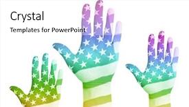  Presentation with gay pride - Cool new presentation design with lgbt pride - gay voters raising their hands backdrop and a white colored foreground