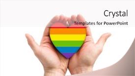  Presentation with rainbow lgbt - PPT layouts with lgbt rainbow heart symbol background and a white colored foreground