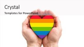  Presentation with rainbow lgbt - Theme consisting of lgbt rainbow heart symbol background and a white colored foreground