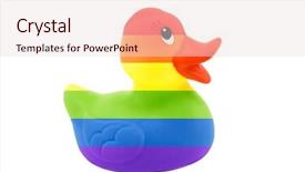  Presentation with rubber duck - Presentation theme enhanced with lgbt rainbow rubber duck isolated background and a lemonade colored foreground