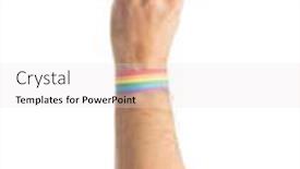  Presentation with gay pride - Audience pleasing presentation theme consisting of wristbands - lgbt same-sex relationships and homosexual backdrop and a sky blue colored foreground
