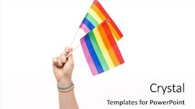  Presentation with rainbow pride - Cool new slide set with lgbt same-sex relationships backdrop and a white colored foreground