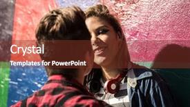  Presentation with lgbtq - Theme featuring lgbtq - lesbian couple having a flirting background and a tawny brown colored foreground