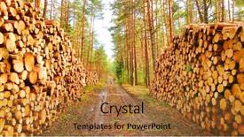  Presentation with energy power - PPT theme with lgos - stack a logs in pine background and a red colored foreground