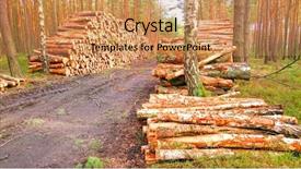  Presentation with energy generation - Colorful slide set enhanced with lgos - stack a logs in pine backdrop and a coral colored foreground