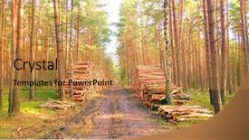  Presentation with energy generation - Audience pleasing PPT theme consisting of lgos - stack a logs in pine backdrop and a gold colored foreground