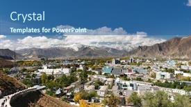 Presentation with tibet - Colorful slides enhanced with lhasa-capital-of-tibet backdrop and a ocean colored foreground