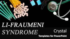  Presentation with medical pills - PPT layouts consisting of li-fraumeni-syndrome-text background and a black colored foreground
