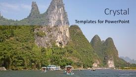  Presentation with region - Slides consisting of li-river-or-lijiang background and a light blue colored foreground
