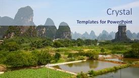  Presentation with river siene - Slides having li-river-or-lijiang background and a sky blue colored foreground