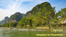  Presentation with rocks - PPT theme with li-river-or-lijiang background and a tawny brown colored foreground