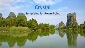  Presentation with rocks - PPT layouts consisting of li-river-or-lijiang background and a light blue colored foreground