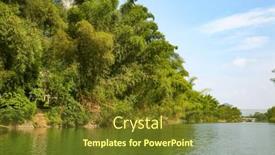  Presentation with rocks - Presentation theme featuring li-river-or-lijiang background and a tawny brown colored foreground