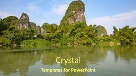  Presentation with rocks - PPT layouts featuring li-river-or-lijiang background and a tawny brown colored foreground