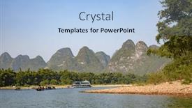 Presentation with rocks - PPT theme having li-river-or-lijiang background and a light blue colored foreground