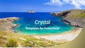  Presentation with greek islands - Slide set consisting of lia - greek islands beaches of serifos background and a  colored foreground