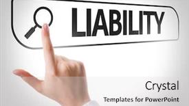  Presentation with search - Amazing PPT theme having liability written in search bar backdrop and a light gray colored foreground