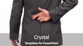  Presentation with good luck - Cool new presentation with liar - businessman with his fingers crossed backdrop and a dark gray colored foreground