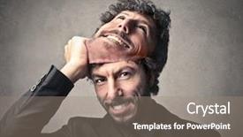  Presentation with handsome - Colorful slide set enhanced with liar - handsome man takes off his backdrop and a gray colored foreground