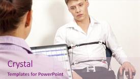  Presentation with detector - PPT layouts featuring liar - man passes a lie detector background and a lemonade colored foreground