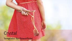  Presentation with naughty girl is standing - Cool new presentation theme with caution stripes - black and yellow striped hazard backdrop and a tawny brown colored foreground