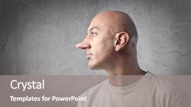  Presentation with nose - Presentation theme enhanced with liar - profile of a lying man background and a gray colored foreground