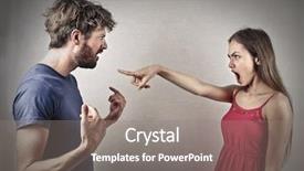  Presentation with boyfriend and girlfriend - Presentation theme with liar - woman accusing her boyfriend background and a gray colored foreground