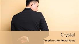  Presentation with asian nurse helps a man - PPT layouts with liar - young asian business man give background and a lemonade colored foreground