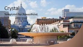  Presentation with wisconsin - Presentation design enhanced with liberal - downtown madison wisconsin buildings background and a light blue colored foreground