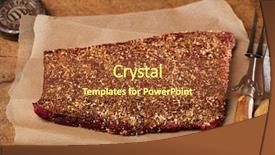  Presentation with beef jerky - PPT theme featuring liberal - spice rubbed raw beef fillet background and a red colored foreground
