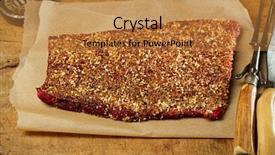  Presentation with beef jerky - Cool new slide set with liberal - spice rubbed raw beef fillet backdrop and a gold colored foreground