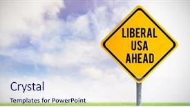  Presentation with frames blue green - Slide deck with liberal usa ahead against blue background and a sky blue colored foreground