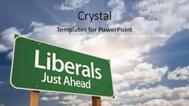  Presentation with sky sun - Presentation having liberals green road sign background and a seafoam green colored foreground